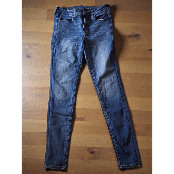 American Eagle Skinny Jeans 6L – Super Soft Stretch Blue Denim Mid Rise Long - Picture 5 of 11